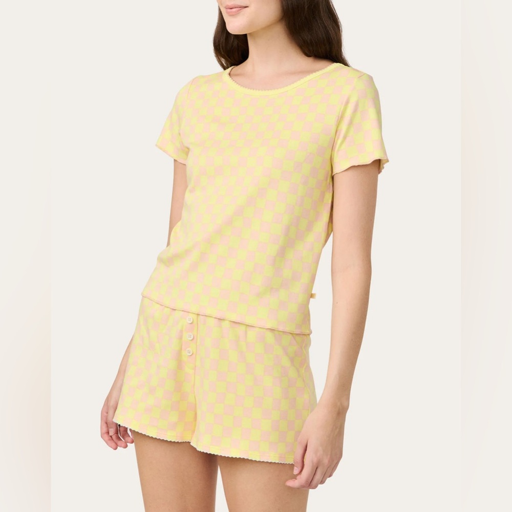 NWT Cozyland Suzie pajama set in checkers sun-kissed